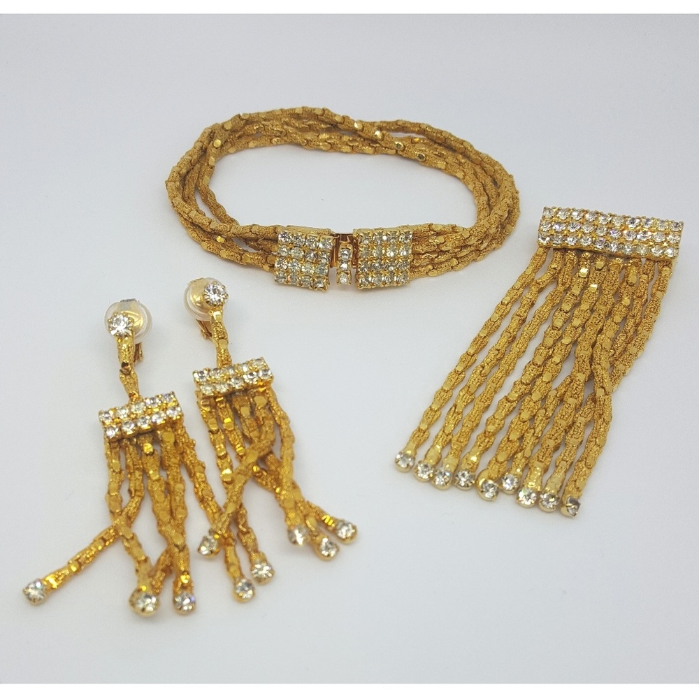 Vintage •  unique tassel design parure jewelry